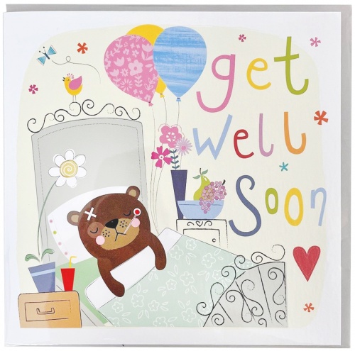 Teddy Bear Get Well Soon Card